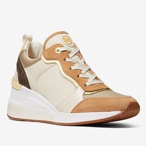 Michael Kors Crista Suede and Canvas Trainer